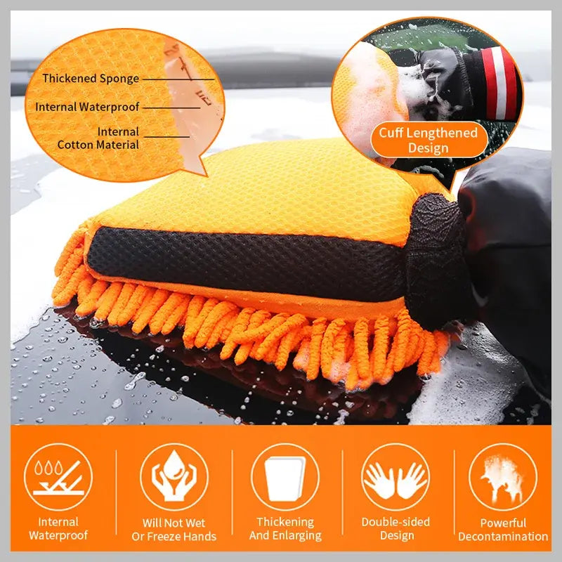 Microfiber Car Washing Mitt Ultra Absorbent Cleaning Gloves